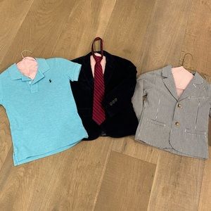 4T boys Bundle : 2 dress jackets , tie, & short sleeve bundle